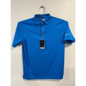 Callaway Opti-Dri Mens Blue Golf Polo Shirt Beck's Logo Medium Blue